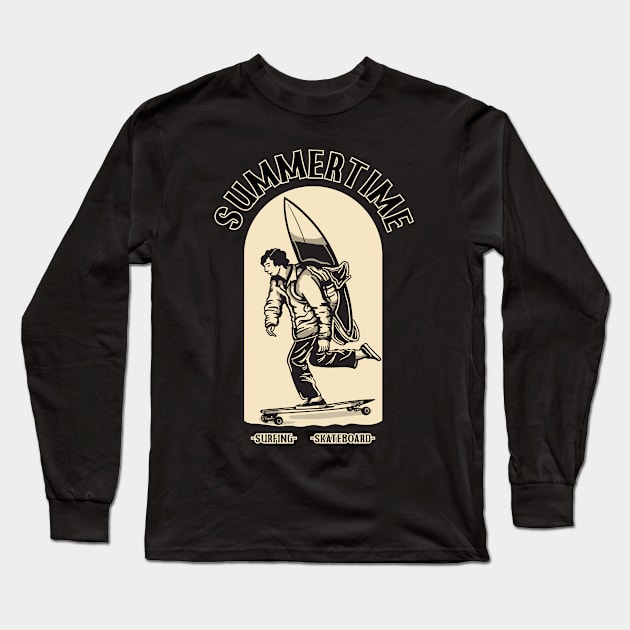 Summertime Long Sleeve T-Shirt by Stenau Artwerk